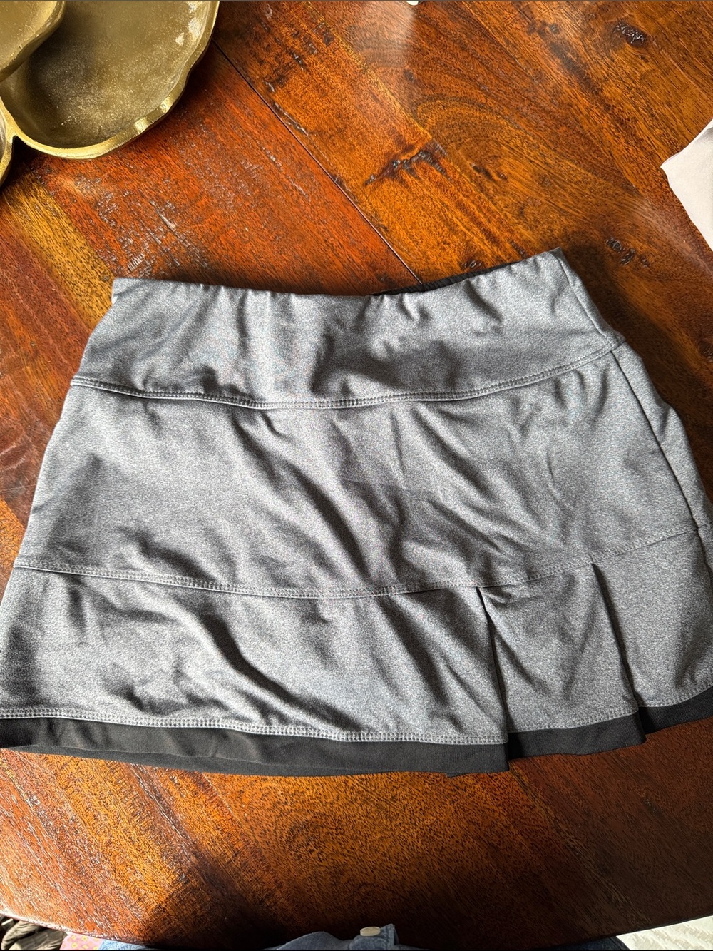 Activewear Skort in Heather Gray with Black Trim